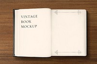 Vintage book mockup psd, antique publication 