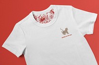 Kids t-shirt mockup, Chinese New Year celebration print psd