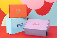 Aesthetic box mockup, product packaging psd