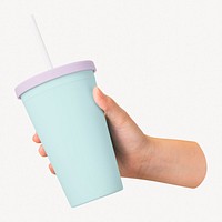 Pastel tumbler cup mockup psd