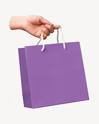 Purple shopping bag mockup psd