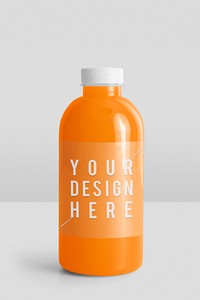 Fresh organic orange juice in bottle mockup