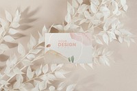 Business card on ornamental branches mockup