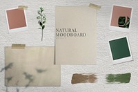 Natural paper board  mockup illustration set