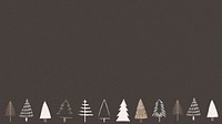 Gold Christmas pine tree border background