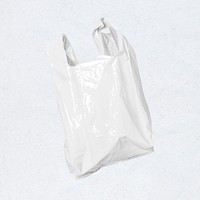 Shiny white plastic bag mockup