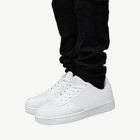 White sneakers collage element psd