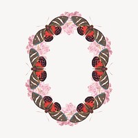 Exotic butterfly pattern frame psd