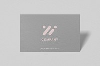 Business card mockup psd in gray tone