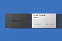 Simple business card mockup psd in minimal black and white with front and rear view