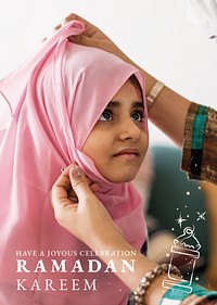 Ramadan Kareem poster with greeting 