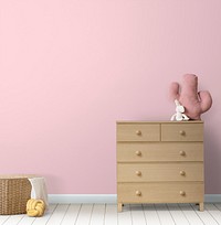 Wall mockup, kids room interior psd