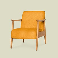 Mid century armchair mockup psd living room furniture