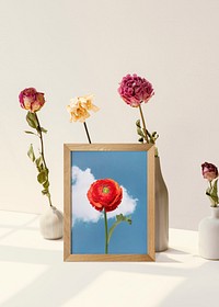 Photo frame mockup, realistic home decor psd