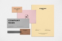 Pastel stationery mockup psd corporate identity