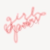 Girl power neon sign clipart psd