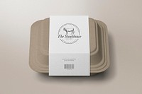 Takeout container mockup, waist band, food packaging for small business psd