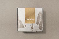 Christmas paper box mockup, packaging for small business psd