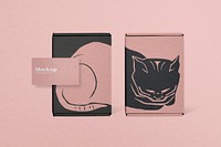 Cute paper box mockup, packaging for small business psd