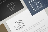 Letterhead logo mockup, business card, minimal branding set psd