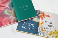 Book mockups psd, editable color changeable design