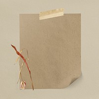 Vintage note paper mockup, eco-friendly, blank design psd