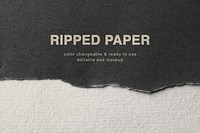 Ripped paper mockup, customizable branding design for business psd