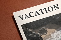 Paper mockup, vacation design psd