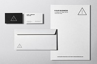 Paper document mockup, stationery psd set