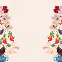 Vintage sweet pea border illustration, painting by Pierre Joseph Redouté psd. Remixed by rawpixel.