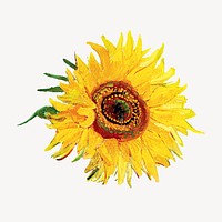 Van Gogh's sunflower collage element psd. Remixed by rawpixel.