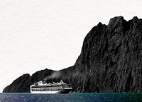 Cruise ship border collage element psd. Remixed by rawpixel.