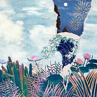 Vintage landscape, Henri Rousseau's art. Remixed by rawpixel.