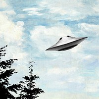 Flying UFO art remix. Remixed by rawpixel.