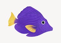 Purple fish, cute hand drawn illustration