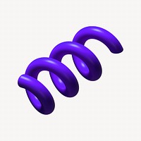 3D coil spring, purple shape