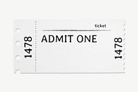 Ticket paper mockup, vintage design psd