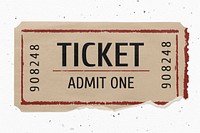 Ticket paper mockup, vintage design psd