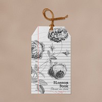 Floral clothing tag stationery collage element