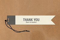 Thank you tag stationery collage element