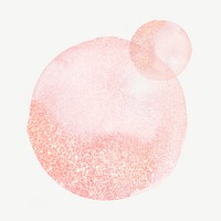 Pink watercolor drop collage element psd