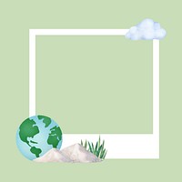 Environment globe instant film frame, nature collage