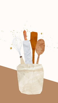 Cute baking tool iPhone wallpaper