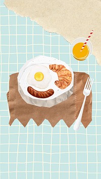 Cute breakfast food phone wallpaper