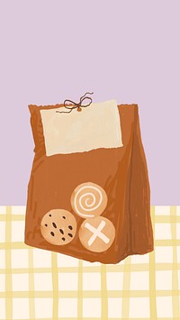 Cute pastry bag mobile wallpaper, food background