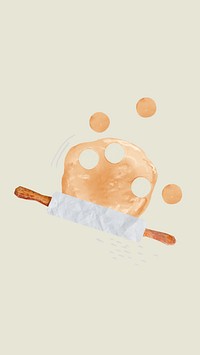 Cute rolling pin phone wallpaper, beige background