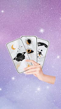 Aesthetic tarot cards mobile wallpaper, fortune telling background