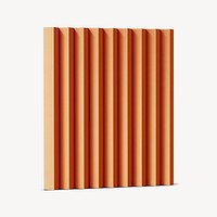 Orange wall paneling sample, 3D element