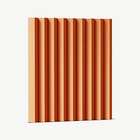 Orange wall paneling sample, 3D element psd