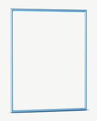 3D blue rectangle frame psd